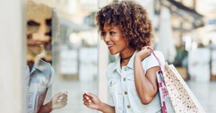 Woman window shopping
