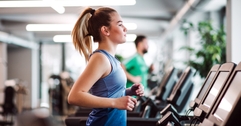 A woman working out on a treadmill