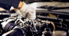 Mechanic working on car