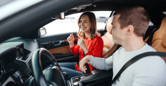 couple sitting in car