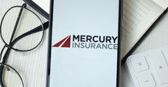 Mercury car insurance logo on a smart phone