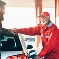  adult man together with senior worker