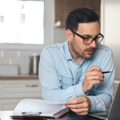 Accountant work from home on a laptop