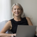 mature freelance businesswoman working from home