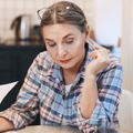 woman pensioner studying Spanish