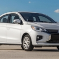 mitsubishi mirage g4 on sidewalk