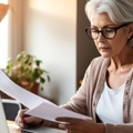 senior woman sit with laptop