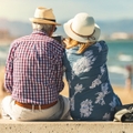 senior couple enjoying time on beach