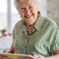 senior lady with tablet