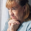 senior woman mourning