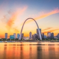 st louis missouri skyline at sunset
