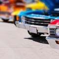 classic american cars at street display