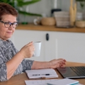 senior woman using laptop