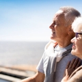 Affectionate mature couple on cruise