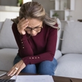 woman with stressful expression