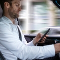 Man texting and driving