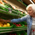 Senior woman grocery shopping