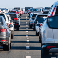 Cars stuck in traffic