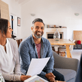 Financial advisor with clients