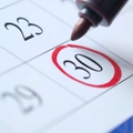 deadline concept with red mark on calendar