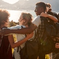 Group of friends traveling