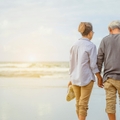 Seniors go on vacation at the beach