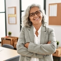 Woman smiling with arms crossed 