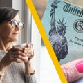 woman thinking with image of social security check