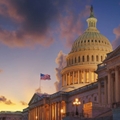 u.s. capital building at sunset
