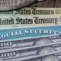 social security card, check, and cash