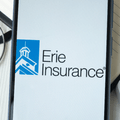 Erie car insurance logo on a cell phone