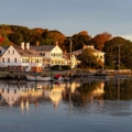 Homes along Mystic River in Connecticut