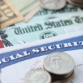 Social Security card, check, and cash