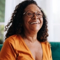 Smiling woman in her 60s