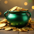Pot of gold with coins