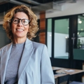 Smiling business woman in an office