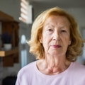 Portrait of a senior woman with a serious expression