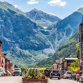 Telluride, Colorado main street mountain view