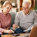 Older couple going over finances