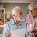 Older couple looking at paperwork