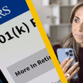 401k plan and mature woman with phone