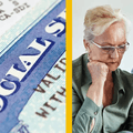 social security card and retired couple