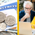 social security card and elderly couple