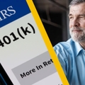 401k and mature businessman on laptop
