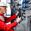 Senior blue collar worker