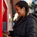 Woman using an ATM