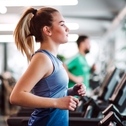 A woman working out on a treadmill