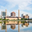 A landscape photo showing the Toledo, Ohio, skyline.