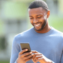 Man using iPhone