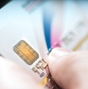 closeup of hand holding credit card